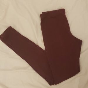 Maroon cotton leggings